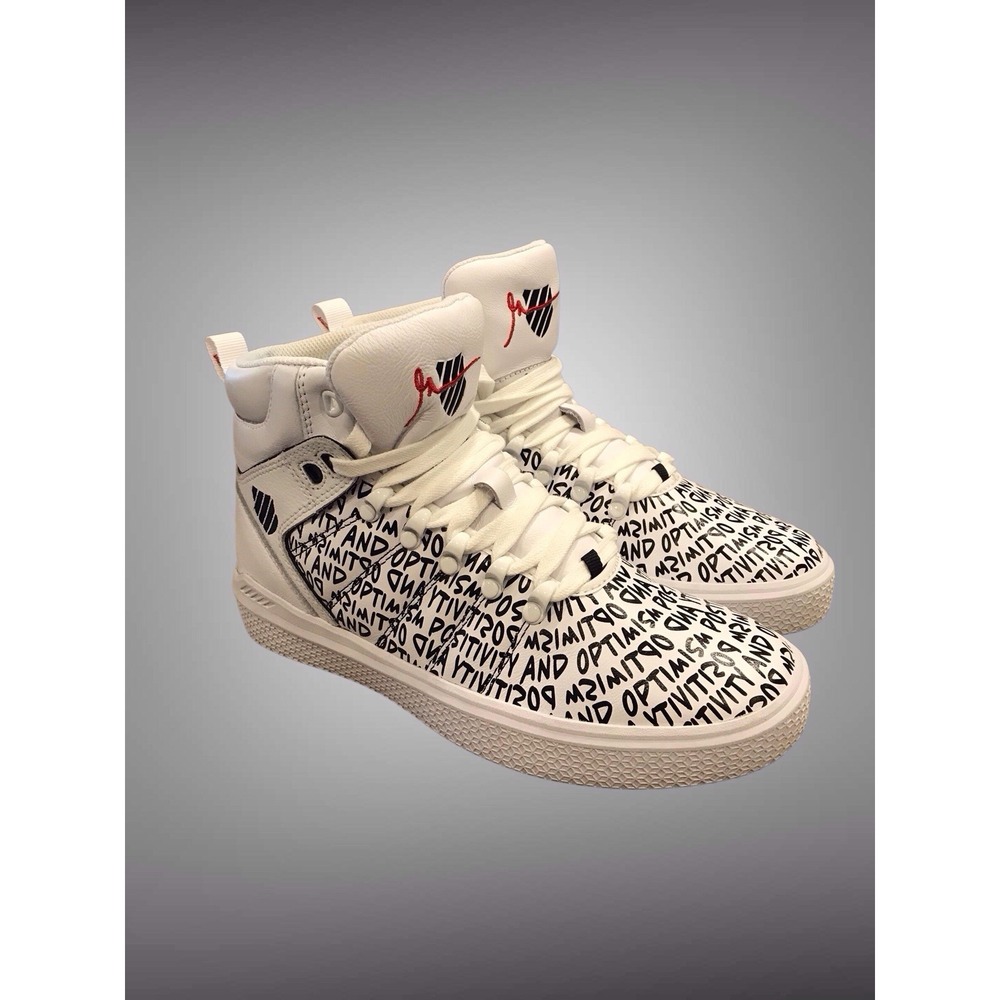 Women's K Swiss x Gary Vee 004‎ Mid White Black Positivity & Optimism  Size 9